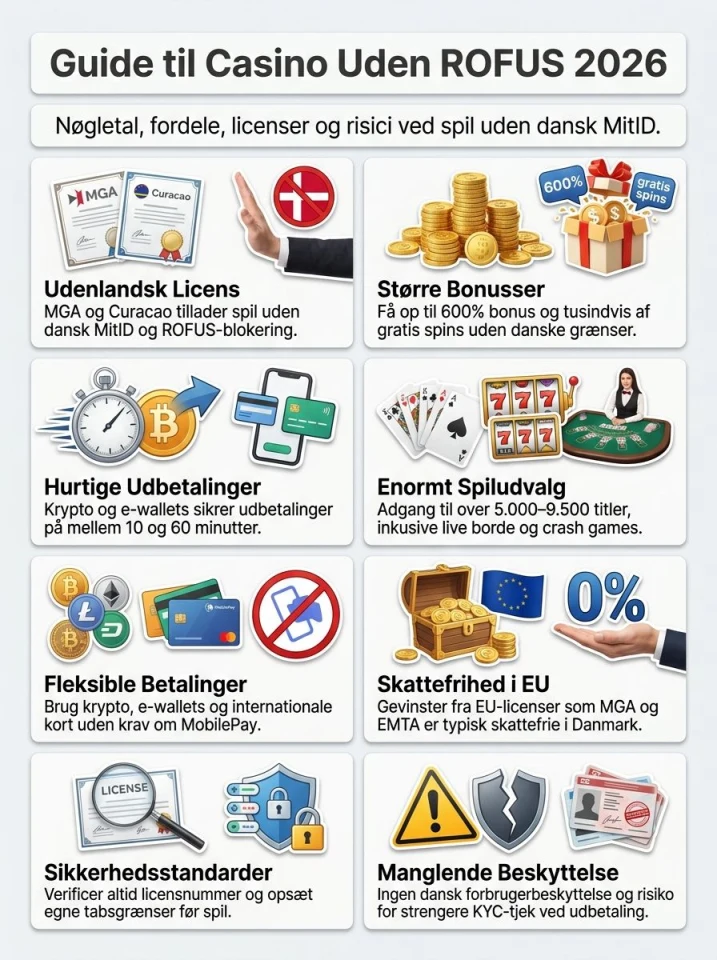 Bedste casino uden ROFUS 2026